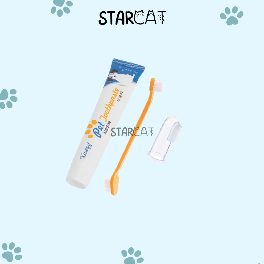 Sikat Gigi Odol Kucing Pembersih Karang Penghilang Bau Mulut Perawatan Grooming