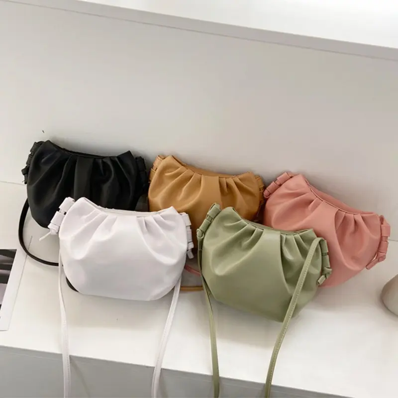 Cloud Bag for Women Cute Lady Crossbody Handbags Day Clutch Bags Pleated Dumpling Shoulder Messenger Bags