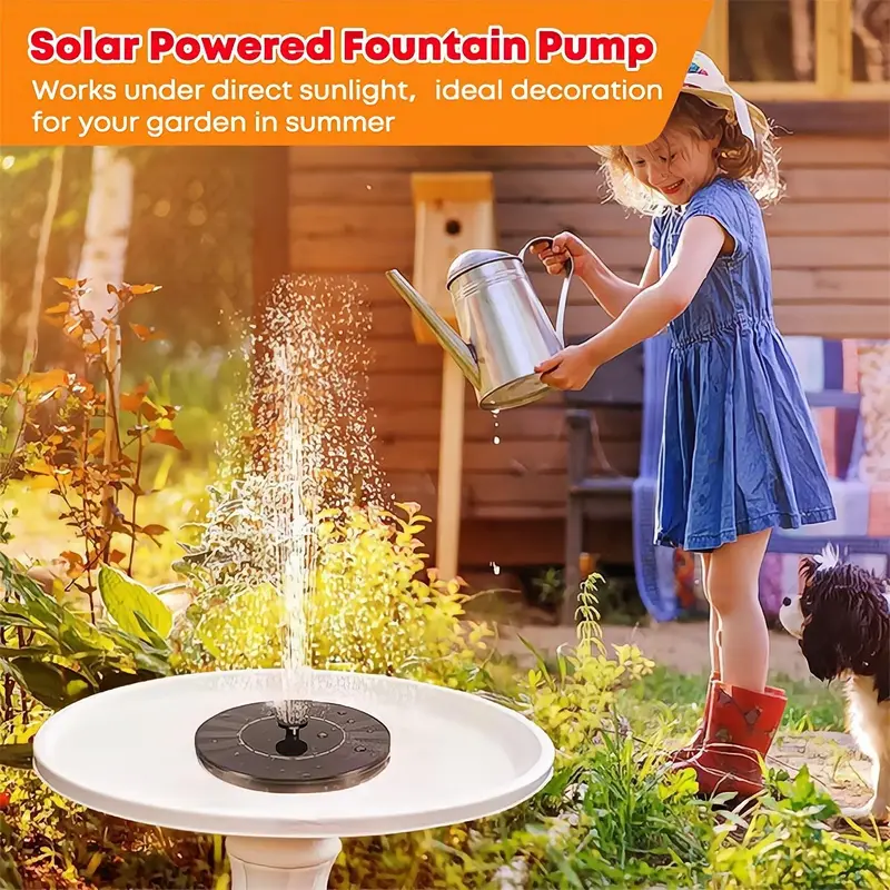 Solar Powered Fountain Pump, Outdoor Solar Bird Bath Fountain, Independent Floating Fountain, Suitable for Garden, Pond, Pool, Garden, Fish Tank, Decor 4