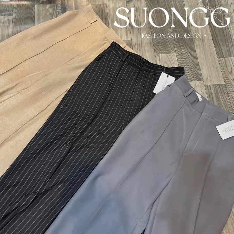 [QT01] Quần Tây Nữ Form Suông Lưng Cao - Suongg Store, có túi, ống 26 ( Chất vải mỗi màu khác nhau) Women Pants 8