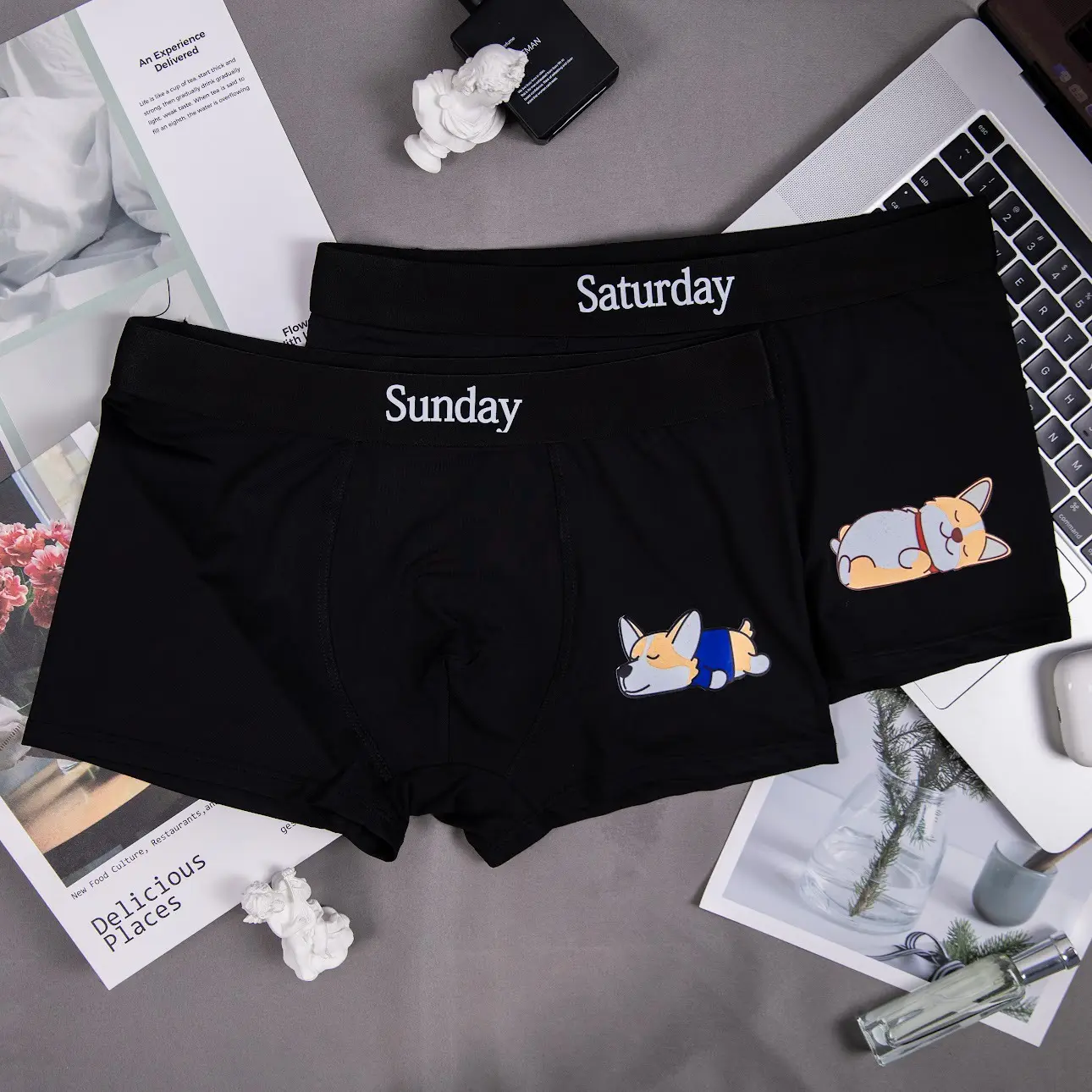 Combo 7 Quần Boxer Nam in cún dễ thương mặc 1 tuần, Quần Sịp Nam Menswear thun lạnh co dãn 4 chiều mã đùi cao cấp Toppp006 Nhung