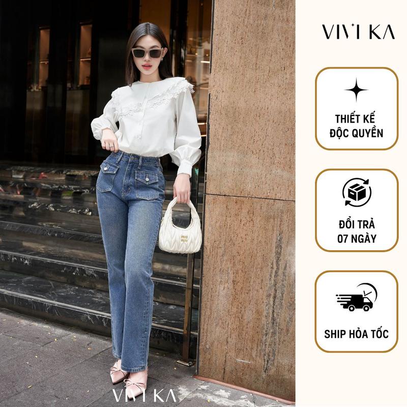 VIVI KA - Quần jean hai túi nắp trước - VKQD00418 Nữ Women