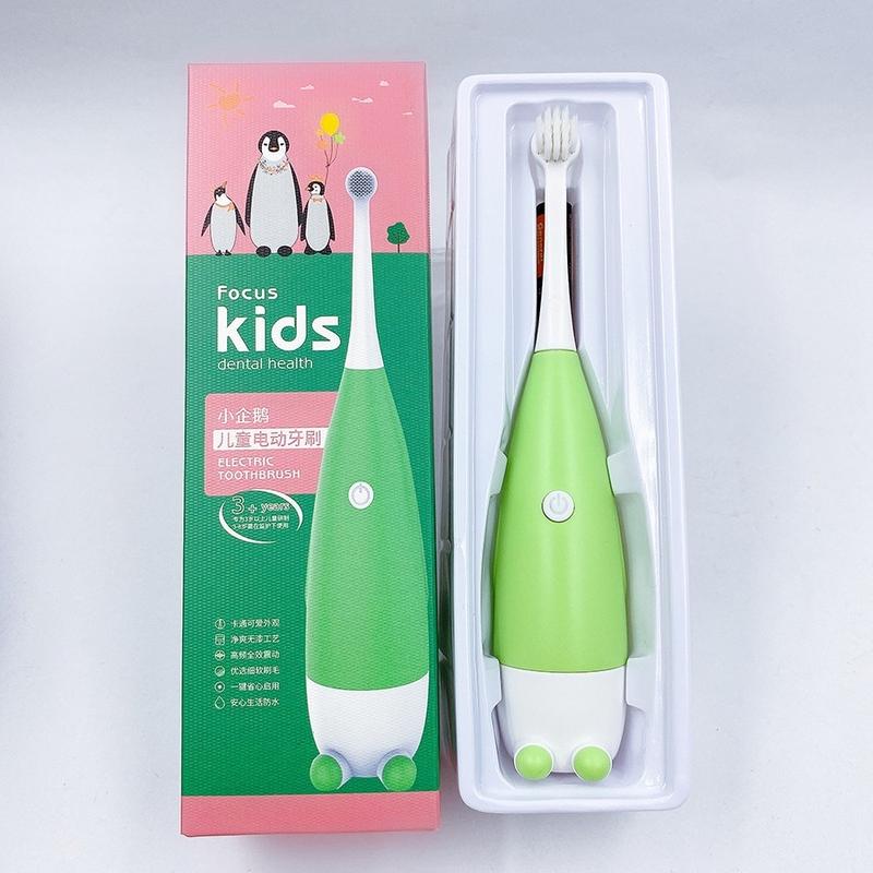 Bàn Chải Điện Cho Bé Focus Kids Sạch Răng Tiện Lợi Chống Nước Máy Đánh Răng Tự Động Cho Bé Tặng đầu thay thế Tặng kèm Pin 2