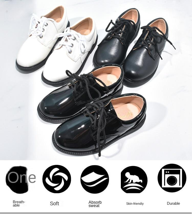 Product Introduction of White Boys' Leather Shoes Preppy Style Campus Chorus Performance Shoes Middle and Large Children Students with Suit Dress Shoes 1