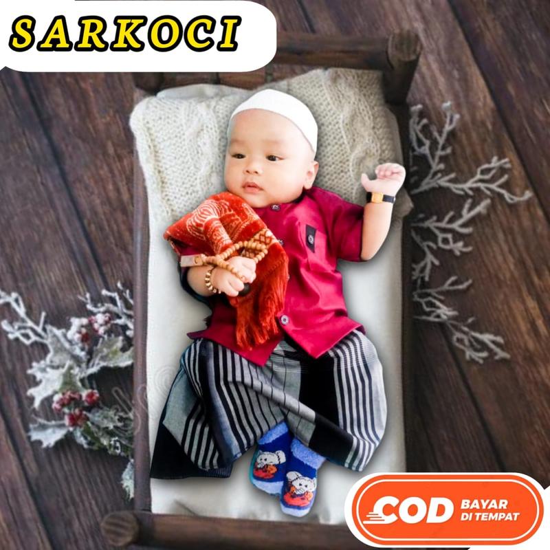 Product Introduction of Sarkoci, Baju koko Bayi, untuk usia 0-6, 6-12 bulan, 1 -2 tahun, Bahan Kain Toyobo Import, Sarung Asli Wadimor 2
