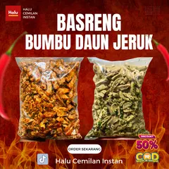 1Kg - BASRENG Campur (Pedas 500gr & Original 500gr) / makanan instan Spices cemilan  basreng