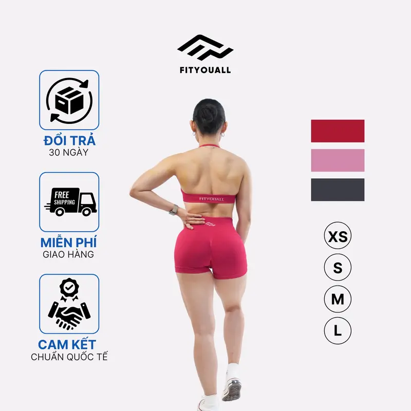 Quần ngắn tập Gym thể thao nữ thiết kế riêng cho phụ nữ Việt FitYouAll - EmpowHer Seamless Collection 2