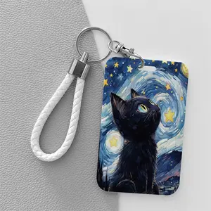 Kardus Kartu ID Motif , Desain Kawaii Lucu, Tempat Simpan Photocard & Kartu dengan Gaya Imut Putih Foto Plastik Transparan