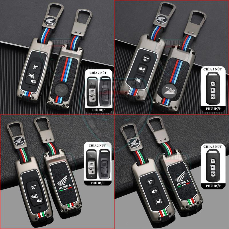 Ốp Chìa Khóa Xe Máy Honda Full Đầy Đủ Các Dòng Xe AB Vario Vision SH125i SH350i SHMode Winner PCX SuperCub Lịch Lãm Sang Trọng Móc Khoá