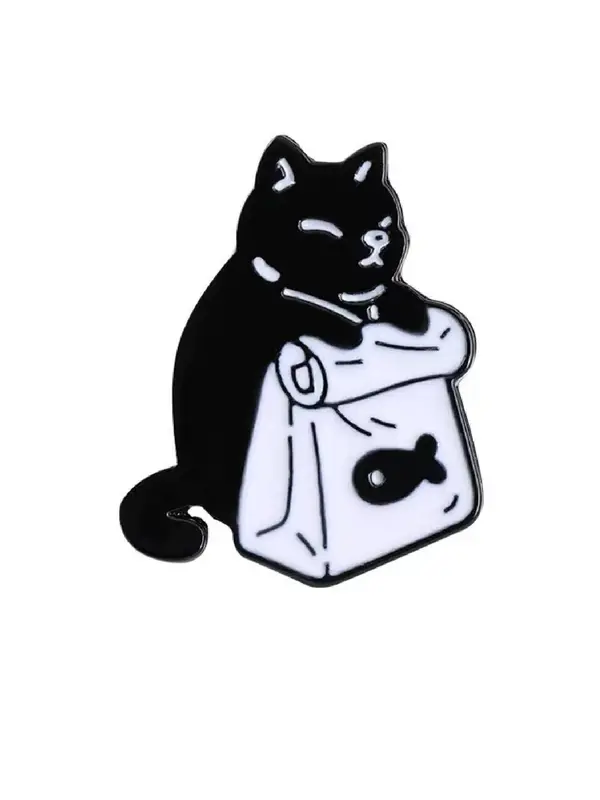 2pcs Cute Cartoon Cat Design Brooch, Animal Themed Clothes Brooch, Fashion Accessories For Men & Women 4