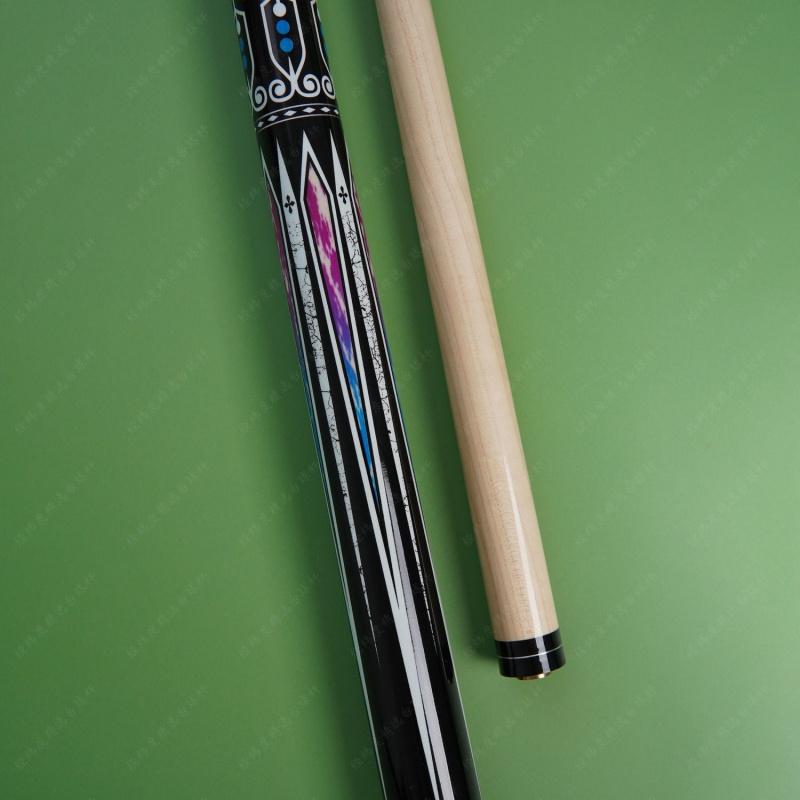 Purple Flame Same Style Small Head Handmade Billiard Cue Middle Head Billiard Bar Big Head Black Eight Snooker Maple Fancy Stick 2