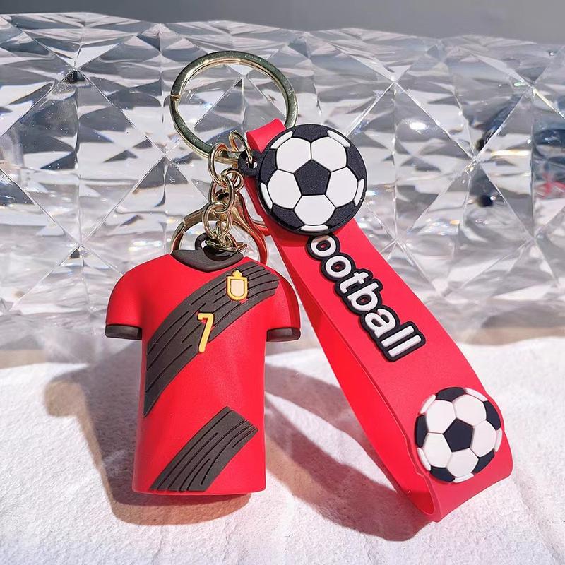 Product Introduction of Football No. 7 No. 10 Jersey Keychain Doll Couple Bags Schoolbag Pendant Car Key Chain 6