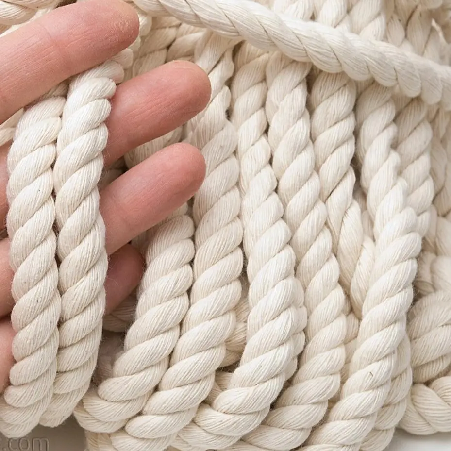Dây thừng macrame se cotton làm đồ chơi thú cưng, dây tắm, dây thừng trang trí 5mm dài 1m