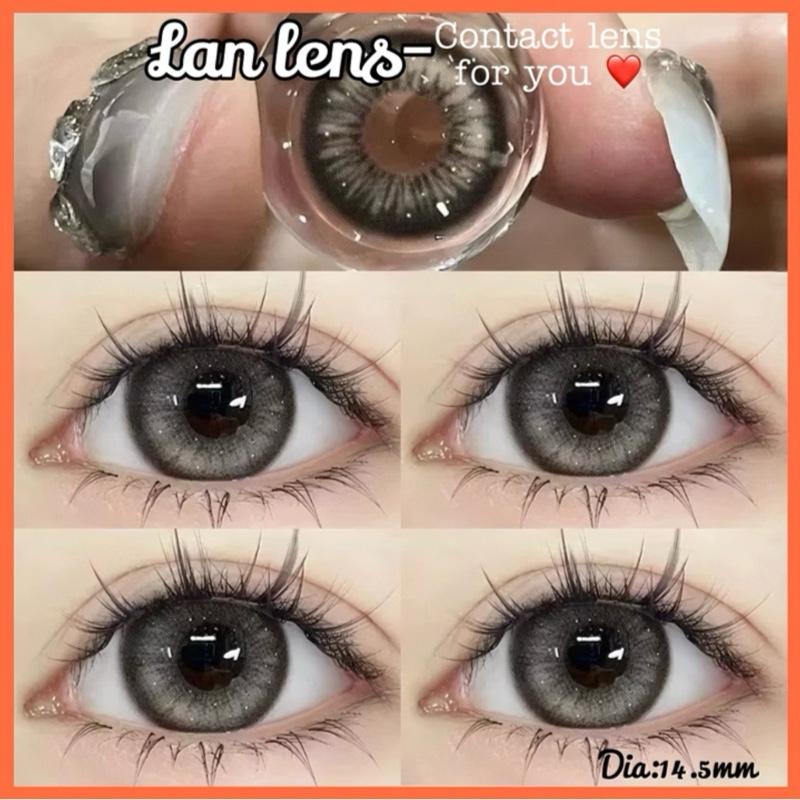 Kính Áp Tròng Lens Xám Nhũ Kim tuyến ,mix màu siêu tây giành cho makeup có 0-6 độ giá 1 cặp tặng kèm khay dụng cụ đeo -Lan lens