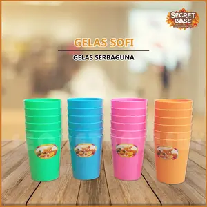 [COD] (ISI 6pcs) GELAS PASTEL - Beli Lokal / Cangkir Plastik / Mug Souvenir Plastik / Cup Kopi Teh  Kitchenware  Biru