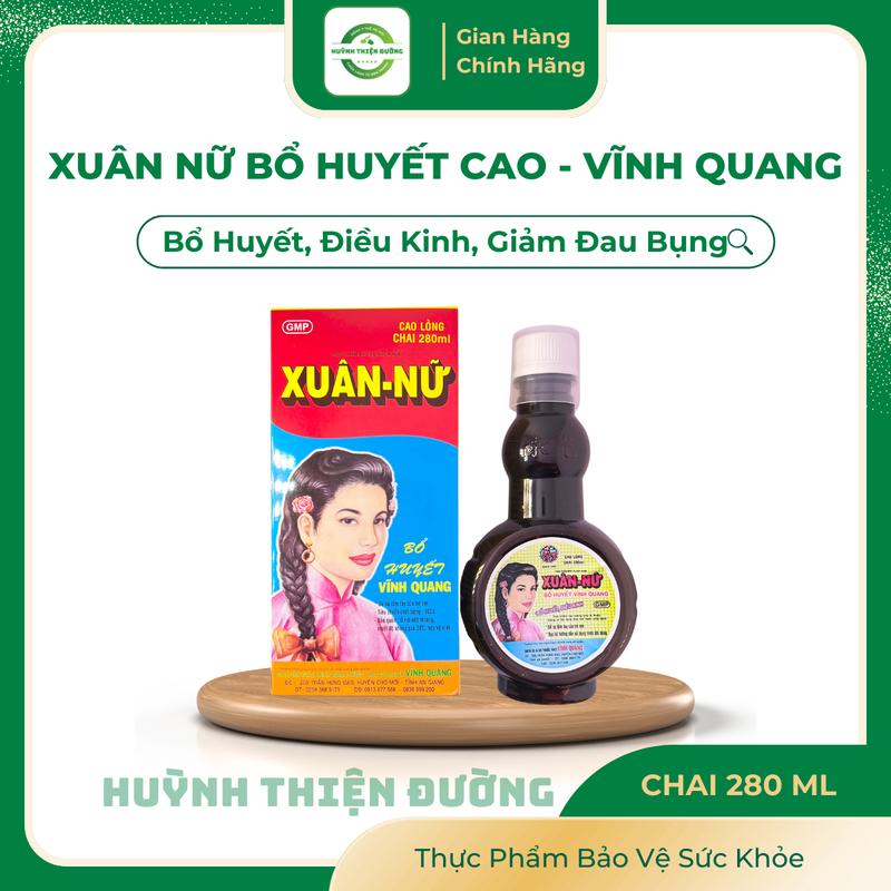 Siro điều kinh Xuân Nữ Bổ Huyết Cao Vĩnh Quang hỗ trợ giảm đau bụng kinh huyết trắng chai 280ml - Huỳnh Thiện Đường