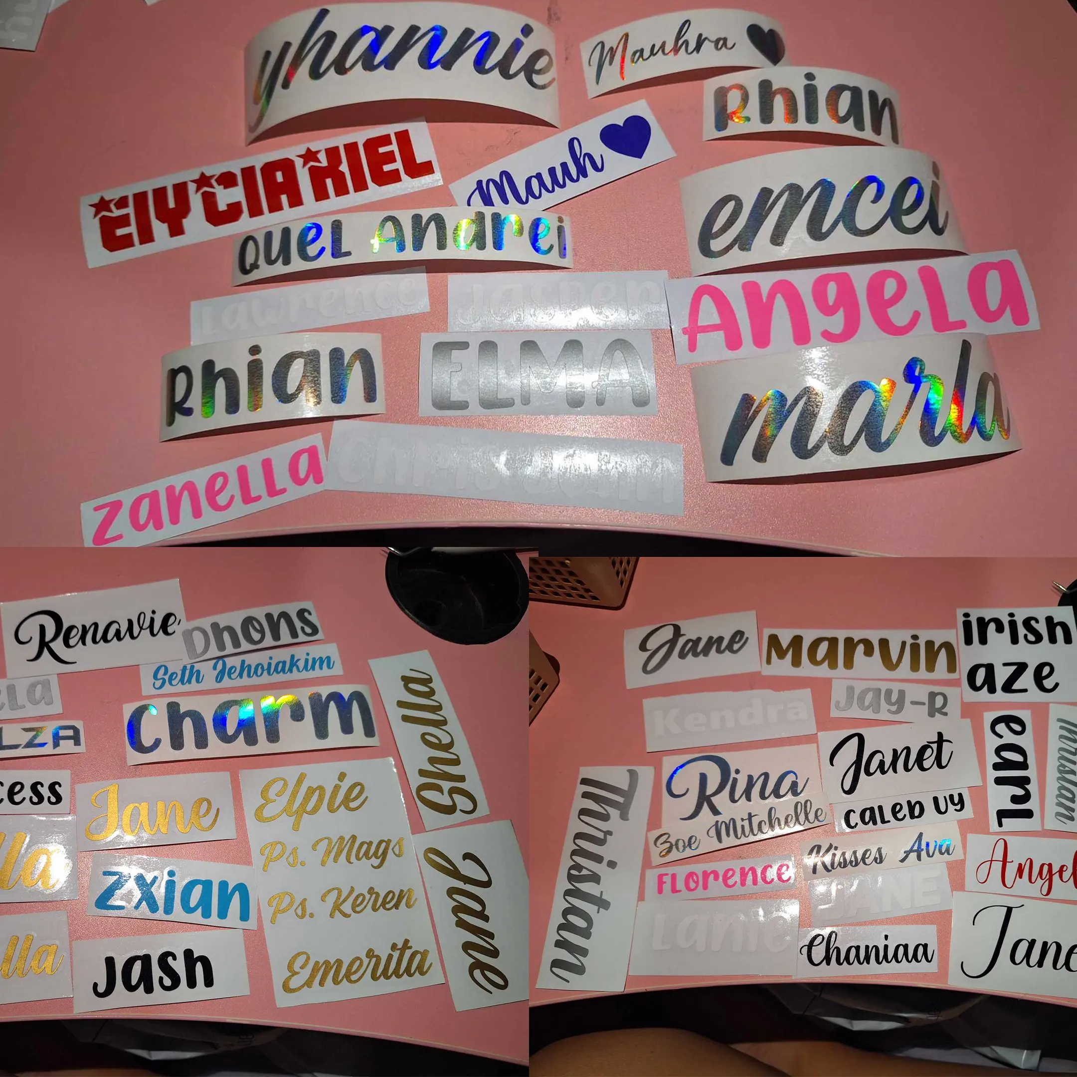 Customize Text Name Decal Stickers Waterproof for Motors, Tumbler, Flask, Laptop, Mugs, Glass, COD