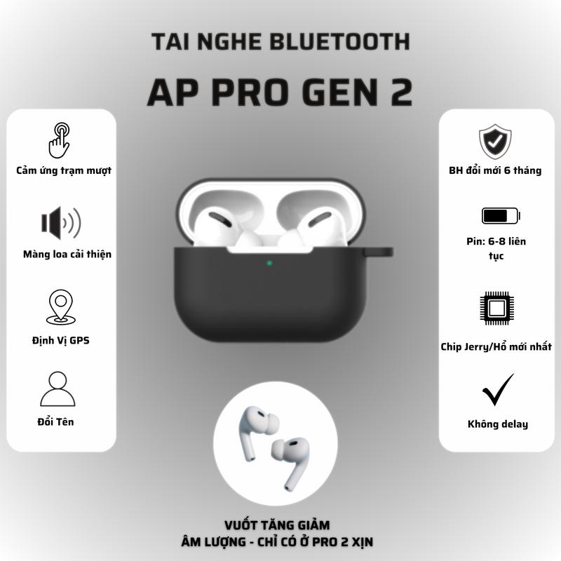 Tai Nghe Bluetooth PrOGen2 bản Xịn 2025, cảm biến Vuốt tăng giảm âm lượng, Bảo Hành 6 tháng lỗi đổi MỚI, Định Vị, Đổi Tên, Tự Động Kết Nối Nhét Tai Nghe NHạc Bluetooth Earphone Không Dây Wireless