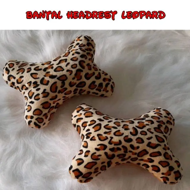 bantal headrest mobil bantal tulang motif leopard macan tutul
