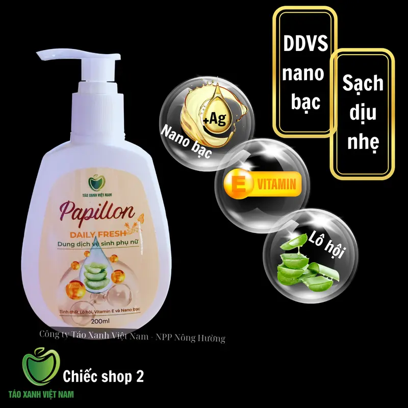 Dung dịch vệ sinh Nano Bạc Papillon, làm sạch dịu nhẹ 1