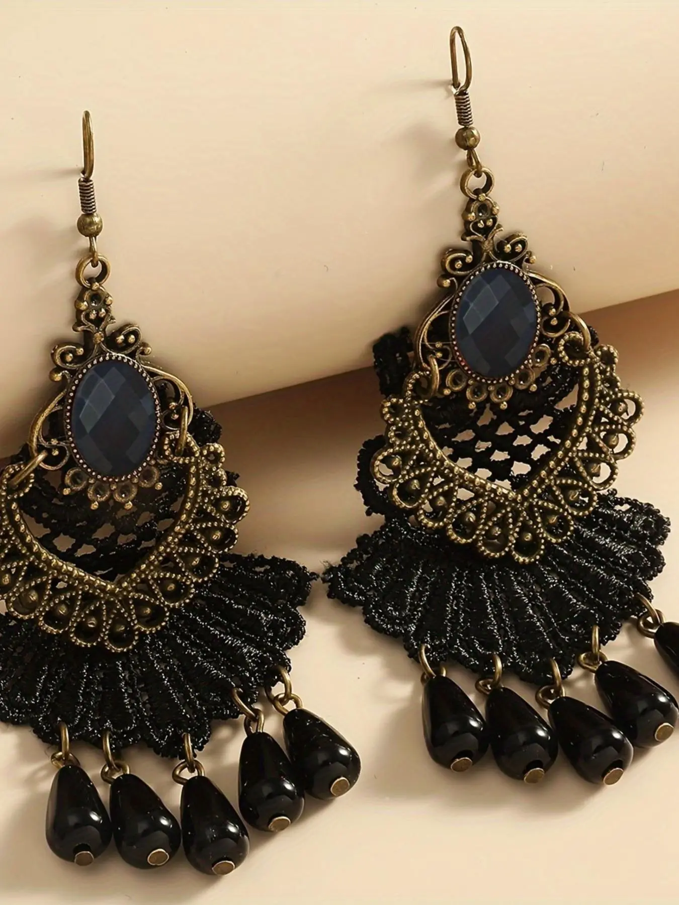 Gothic Style Lace Earrings, Fashionable Jewelry for Women, Trendy All-match & Exquisite Jewelry for Birthday Gift