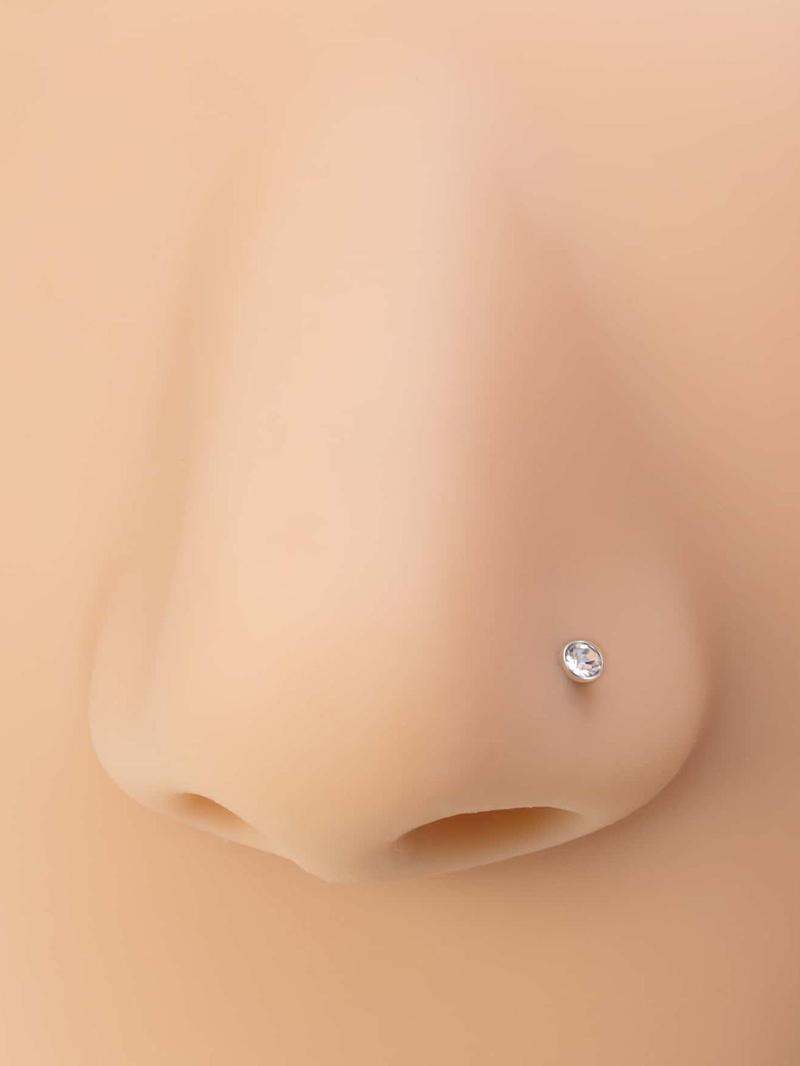 Product Introduction of Punk Style Rhinestone Decor Nose Studs, 40pcs/set Stainless Steel Nose Rings, Body Jewelry for Women & Men, Trendy All-match & Exquisite Jewelry for Birthday Gift 2