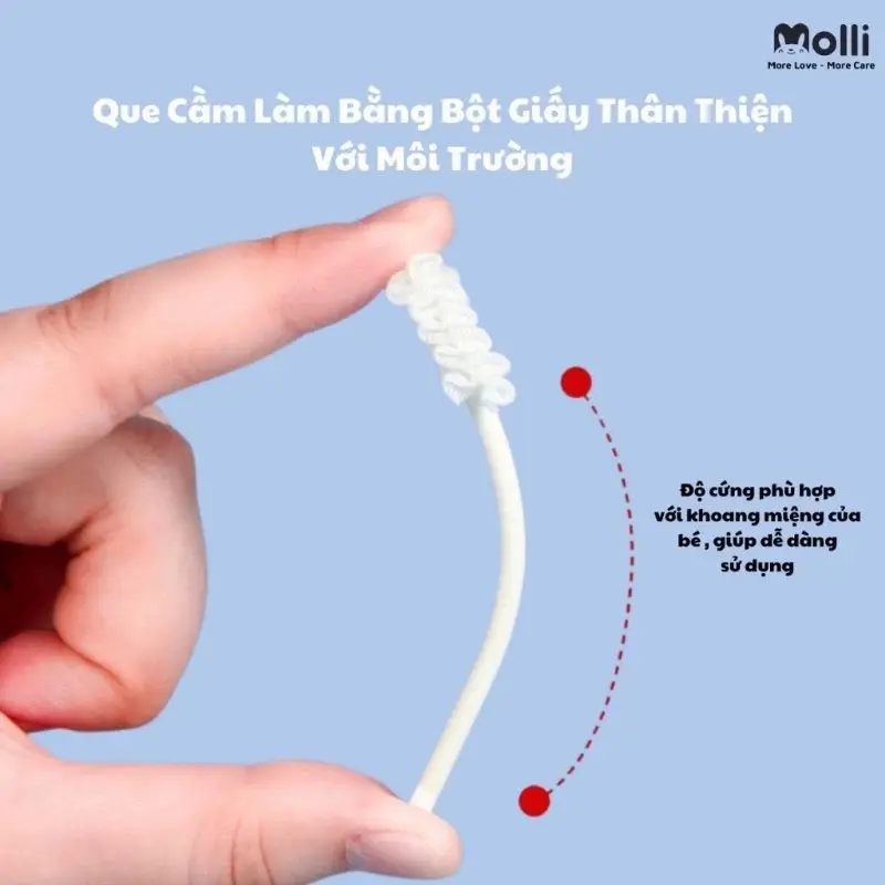￼[HỘP 30 QUE] Rơ lưỡi tưa lưỡi tiệt trùng cho bé Molli 2