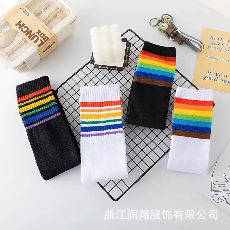 Tất 7 sắc cầu vồng cổ cao cho bé học nhảy, biểu diễn sân khấu