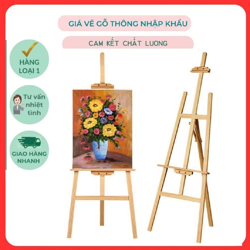 [HÀNG NHẬP KHẨU] Giá vẽ tranh gấp gọn gỗ thông cao cấp-giá vẽ đồ hoạ ,có các cỡ cao 50cm 70cm- 90cm- 1.2m-1,5m- 1.7m