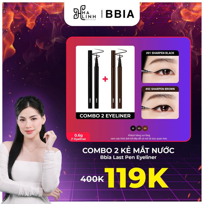 [Võ Hà Linh x Bbia] COMBO 2 Kẻ Mắt Nước Bbia Last Pen Eyeliner (0.6g x 2)
