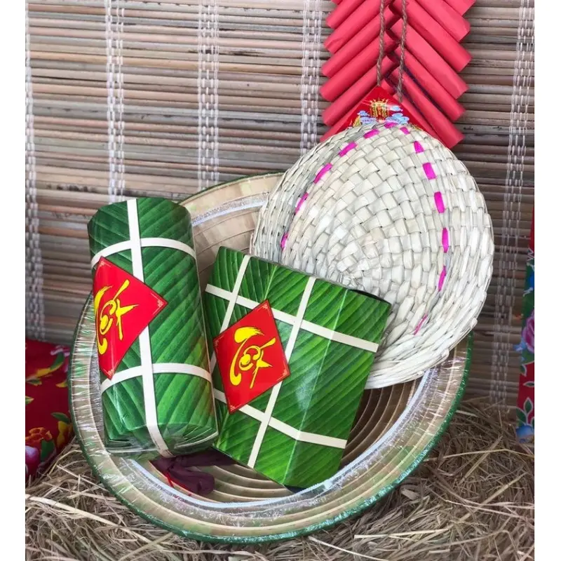 [ Sỉ phụ kiện ] Mô hình bánh Chưng, bánh Tét, Dưa Hấu bằng hộp giấy gấp - trang trí Tết 3