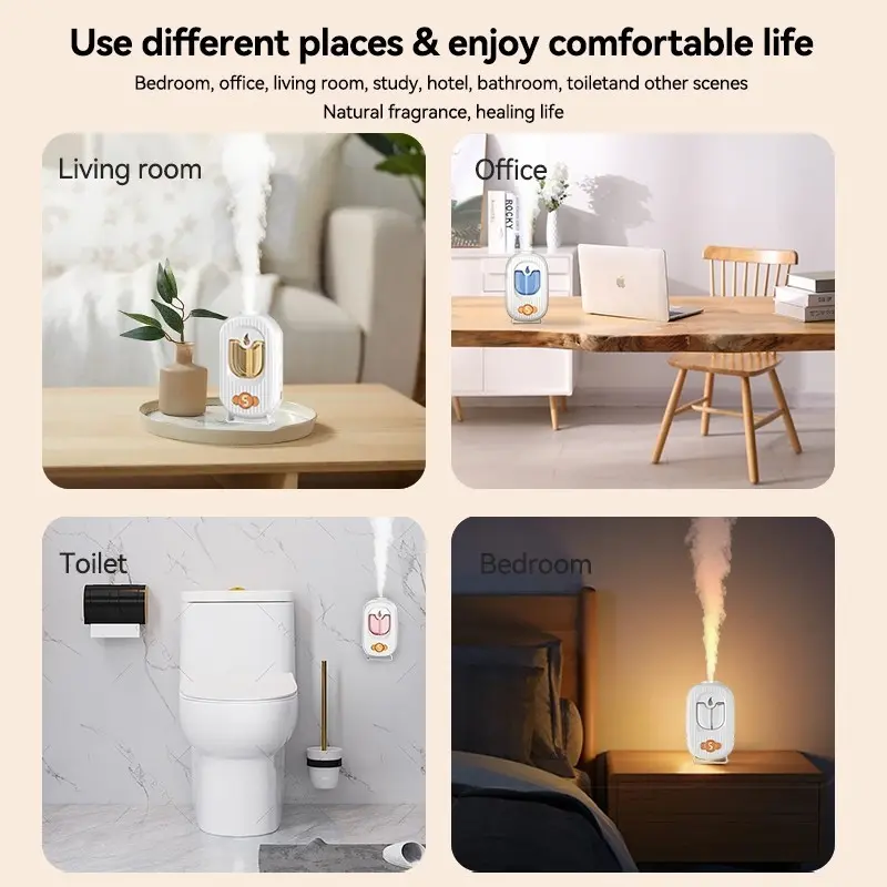 Humidifier Diffuser Aromaterapi Mini Aromaterapi Pewangi Ruangan LED Otomatis/LED Otomatis Dinding Aromaterapi Mini Humidifier Diffuser Aromaterapi Pewangi Ruangan 5 Mode Spray Pengharum Otomatis 8