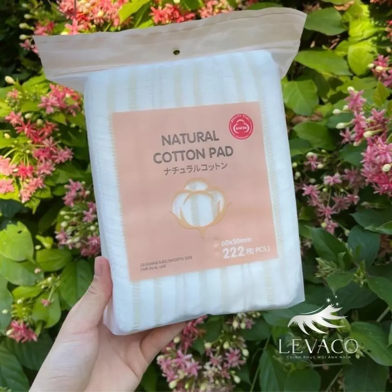 Bông Tẩy Trang Cotton Pads 222 Miếng Vuông Chăm Sóc Da Mặt Dụng Cụ Làm Đẹp-BTT04 LEVALASO 6
