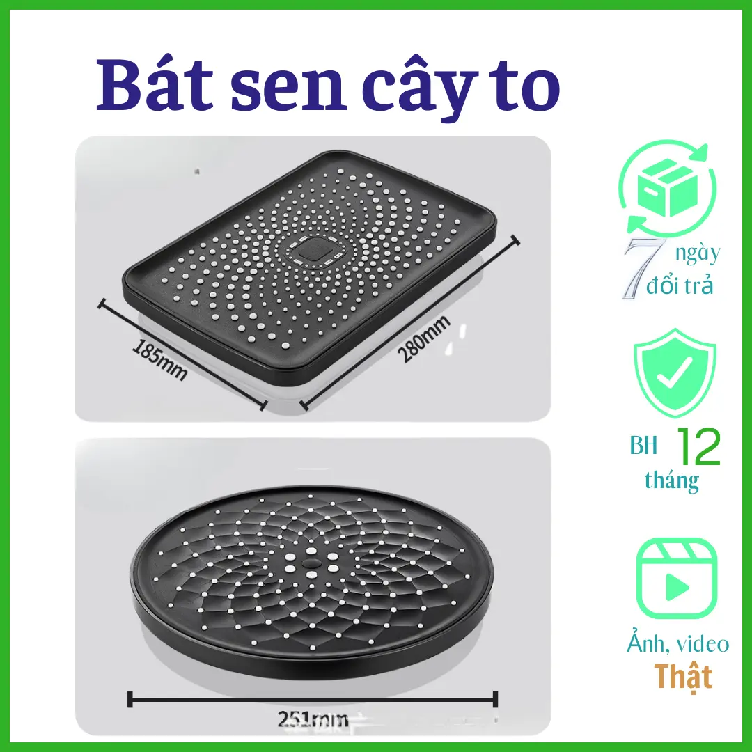 Bát sen cây, bát sen ABS to cao cấp, bát sen tắm đứng mạ nano