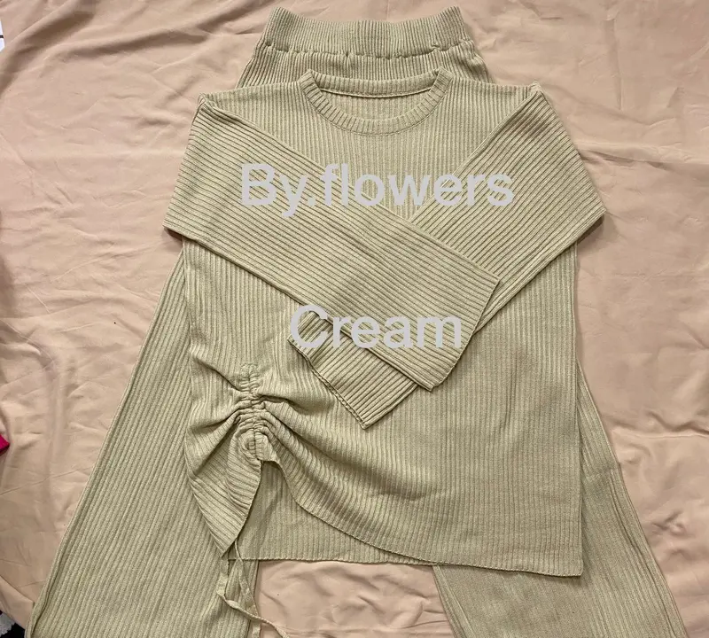 ZIVA KRUTY ONE SET RAJUT OVERSIZE JUMBO LENGAN PANJANG Atasan Baju Celana Kulot Serut Wanita  Setelan Muslim  Dewasa Bawahan Airflow Crinkle 2