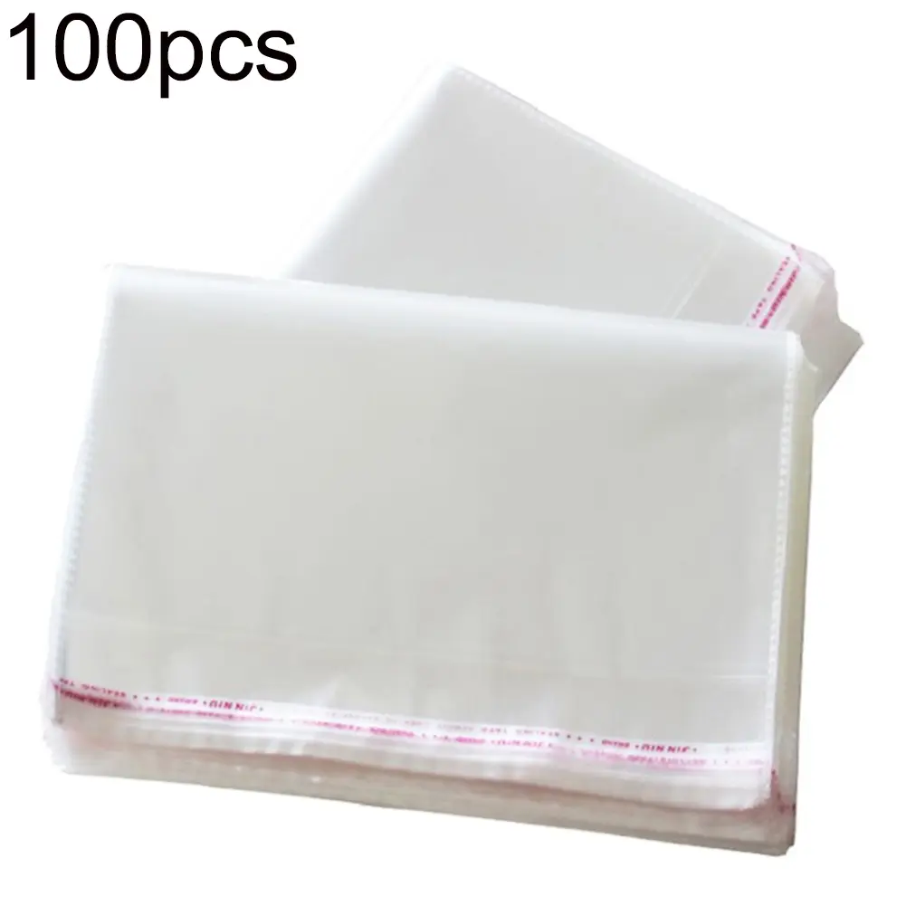 Gavinty 100Pcs Transparent Self Adhesive Sealed Plastic Bags Jewelry Gift Package Pouch