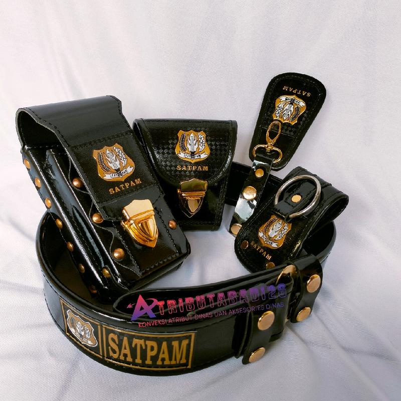 sabuk kopel set satpam /kopel set security Hitam Kulit 2