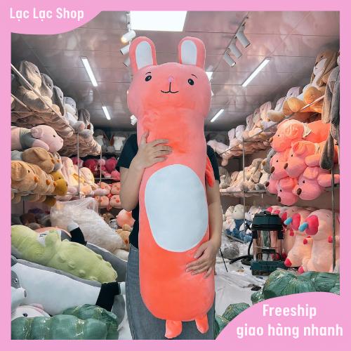 GẤU BÔNG THỎ HỒNG DÁNG DÀI ÔM GÁCH SIZE TO VẢI MINISO CO GIÃN 4 CHIỀU