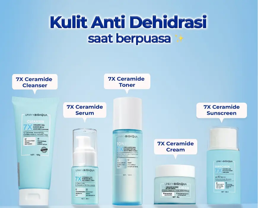 BIOAQUA 7X Ceramide Skin Barrier Repair Moisturizer Set Paket Skincare