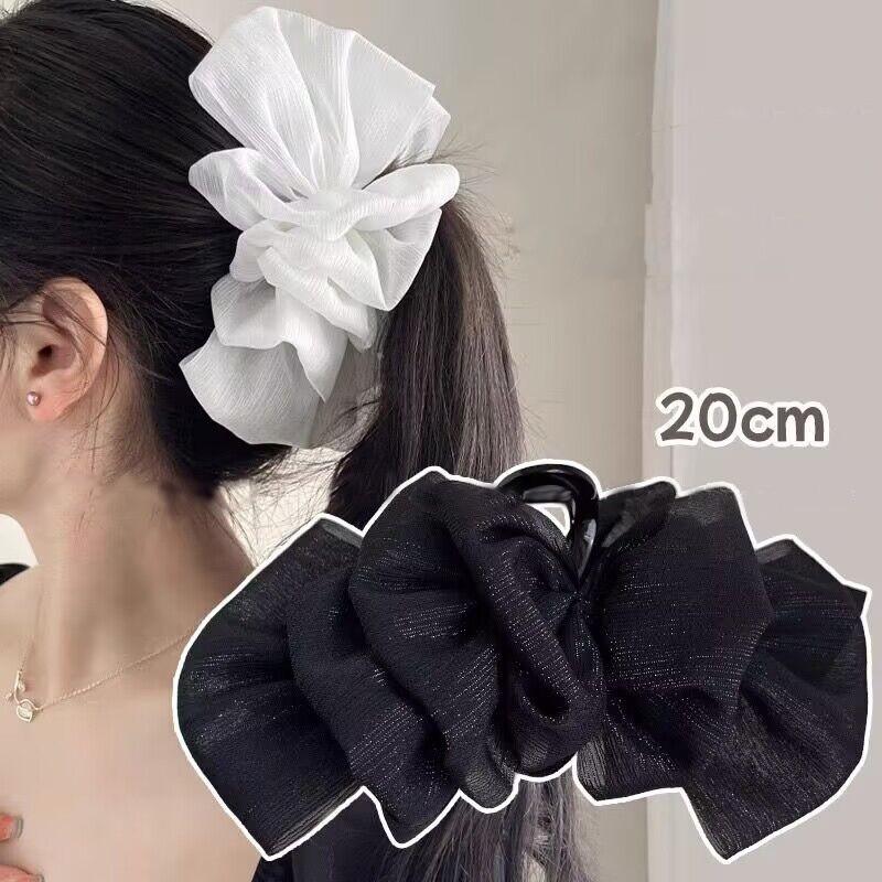 Kẹp Tóc, Cỡ Lớn, Màu Đen, Phong Cách Hàn Quốc, Thiết Kế Đơn Giản, Thời Trang Mùa Hè, Dành Cho Nữ 5