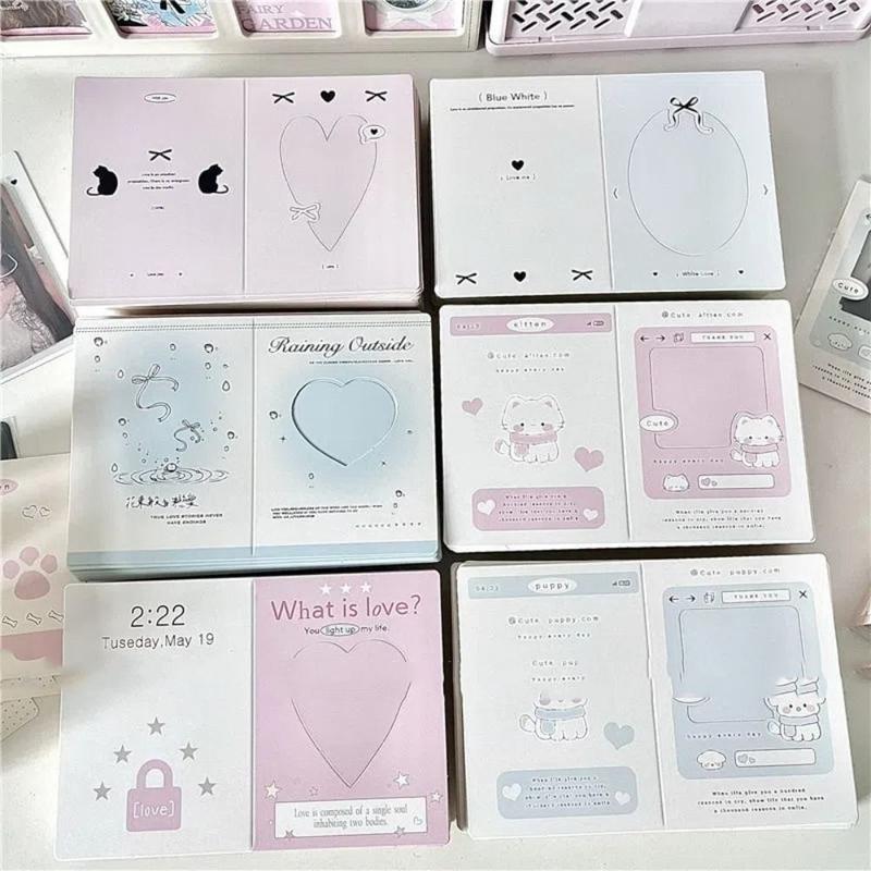 Product Introduction of asdfger 6pcs/30pcs New Folding Photocard Holder Hollow Kpop Photo Card Back Card DIY 3 Inch Packing Fixed Cardboard Idol Photo 10