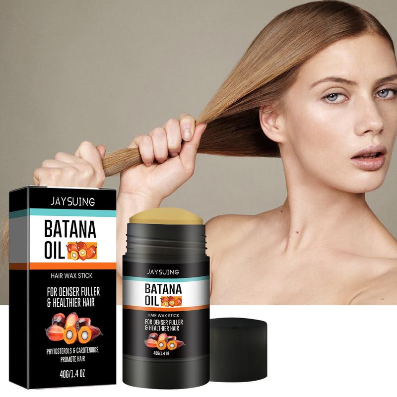 Product Introduction of Batana Oil Hair Wax Stick, 40g/1.4oz, for Denser Fuller & Healthier Hair, Long-Lasting Styling, Natural Shine, Tames Flyaways & Frizz, Portable Hair Care Product Gel Haircare 1