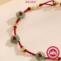 Gambar AGIAO Gelang Chalcedony Tali Merah Keberuntungan Dengan Gelang Kaki Floral Senada - Gelang 18cm dari A.GIAO.ID Kab. Gresik 3 Tokopedia