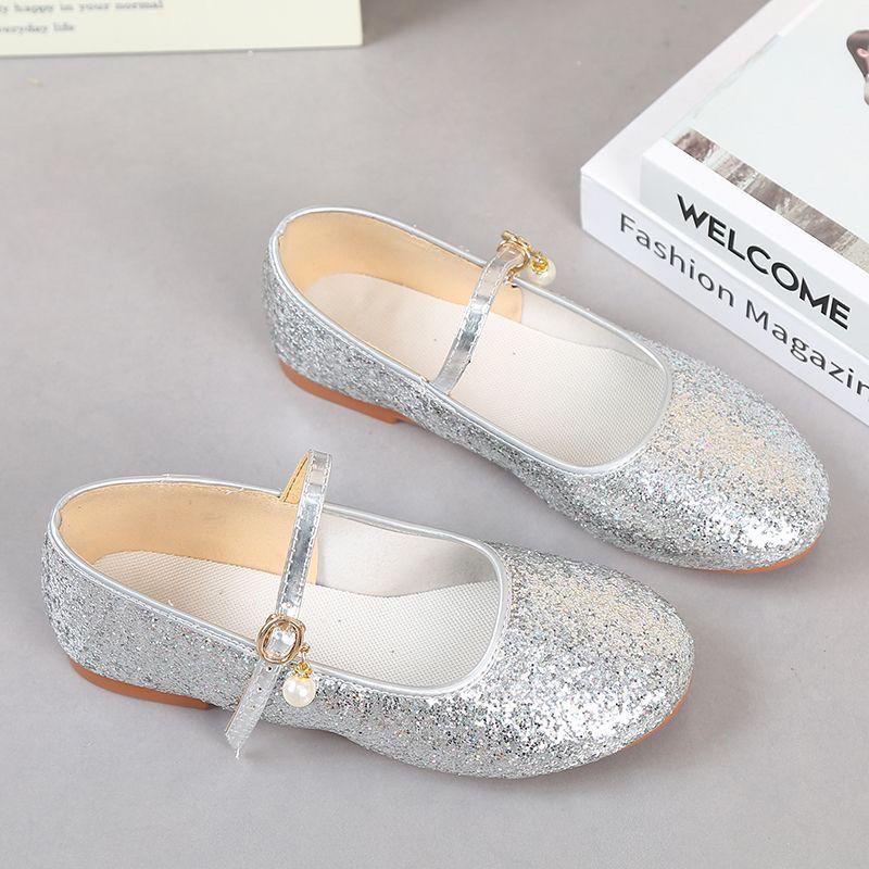 Product Introduction of Sandal untuk Kanak-kanak Perempuan, Cantik, Kasut Kulit Kecil, Kasut Tumit Tinggi, Pam Kristal, Sesuai untuk Kanak-kanak Perempuan, Pakaian Perak Catwalk, Persembahan Piano, Remaja, Puteri 6