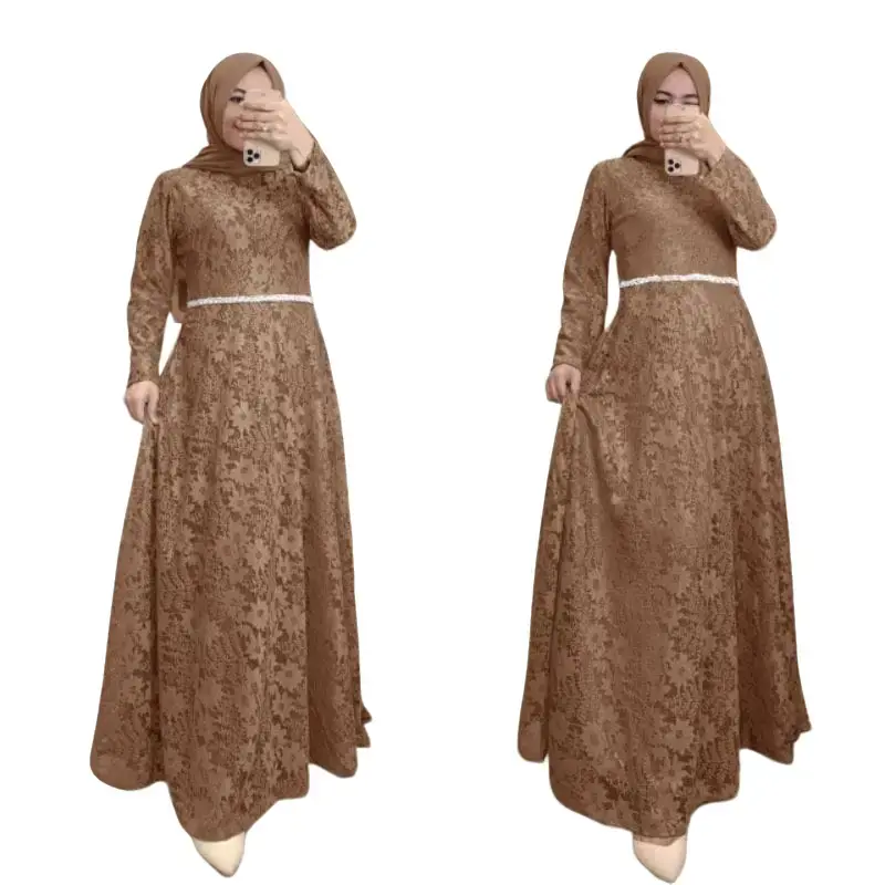 MAXI YUNAYA / 4 UKURAN M / L / XL / XXL JUMBO / GAMIS KONDANGAN / GAMIS FULL BRUKAT / BUSANA GAMIS WANITA Panjang Muslim Mutiara Pesta Dress brukat Brokat Remaja Dewasa Lebaran Mewah Syari