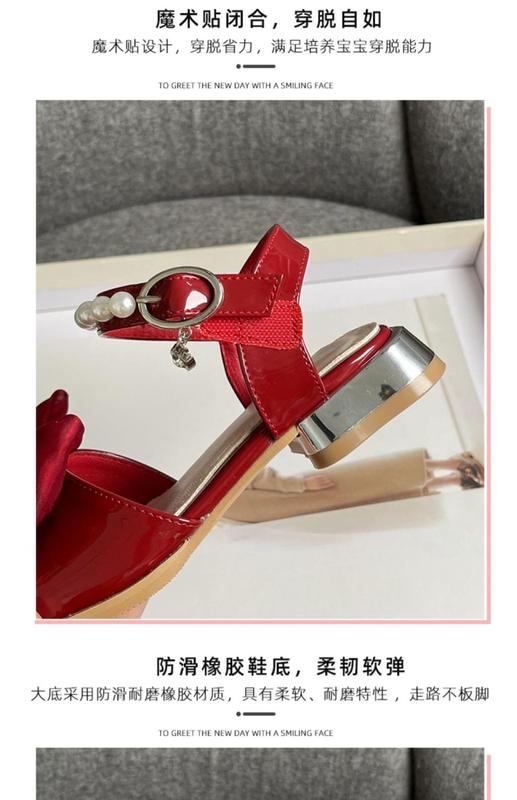 Product Introduction of Sandal Perempuan, Fesyen, Sandal Puteri, Sandal Kanak-kanak, Koleksi Musim Panas 2024, Sesuai untuk Kanak-kanak Sederhana dan Besar, Tapak Lembut, Ikatan bentuk rama-rama Tumit Tinggi Kecil, Kasut Puteri Perempuan 6