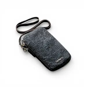 Berliano Leather Micci Hanging Wallet - Dompet Slempang Leher Dompet Handphone Kulit Sapi Asli Motif Batik Indonesia