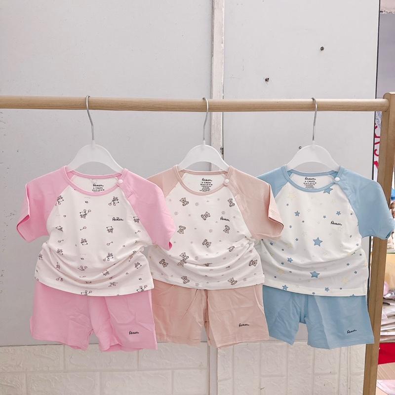 Bộ avaler trắng họa tiết sz 6m đến 4y Trẻ sơ sinh Bé trai Bé gái áo cộc quần đùi 6 màu