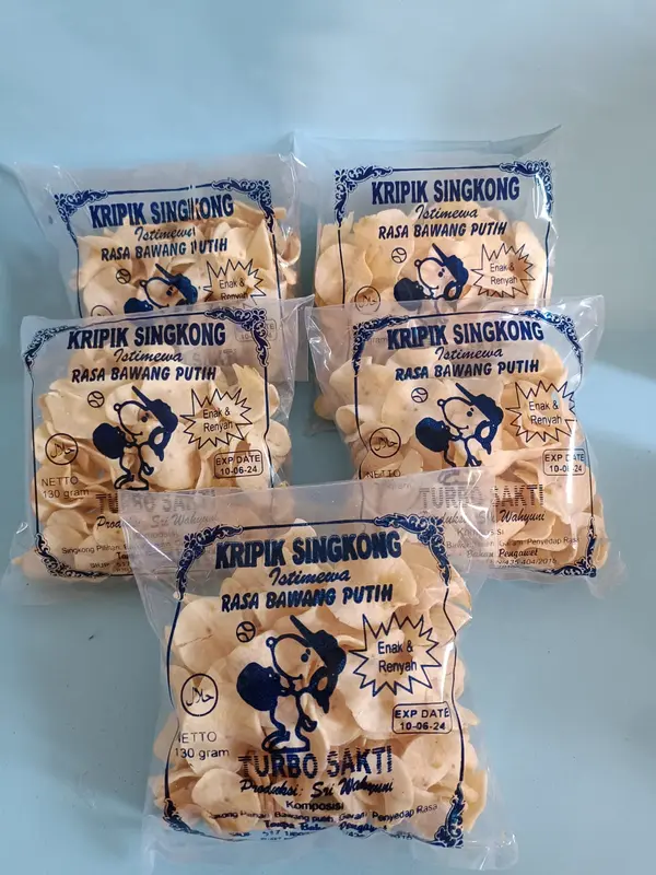 Paket Berlima (Isi 5 BKS) Keripik Singkong Khas Manding Sumenep Madura Cemilan/Makanan Ringan/Snack Rasa Bawang dan Pedas Manis Enak Murah Gurih Renyah 3
