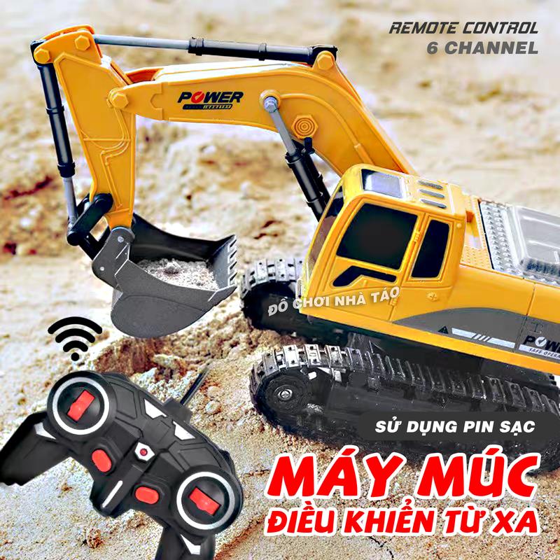 Đồ chơi Máy Xúc điều khiển từ xa 6 kênh 11 kênh thế hệ mới sử dụng pin sạc mô phỏng. Ô Tô Toy